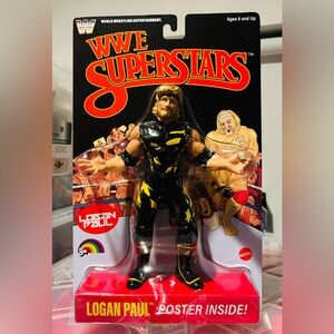 WWE LOGAN PAUL 2025 LJN SUPERSTARS 1980s RETRO 8 INCH FIGURE BLACK CARD NEW